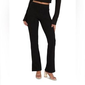 RIBBED FLARE LEG PANTS